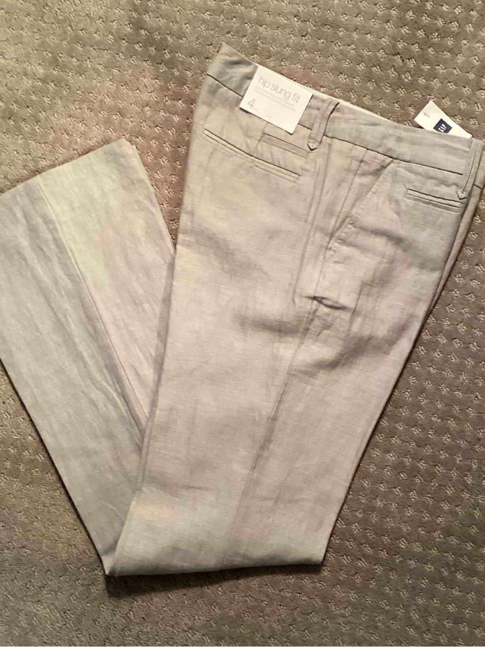 GAP 🆕 Hip Slung Fit Dress Pants, low rise, flare leg, belt loops, 4Long